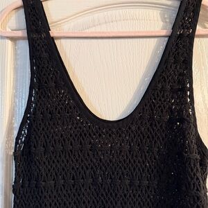 Black Crochet dress- cover up for beach